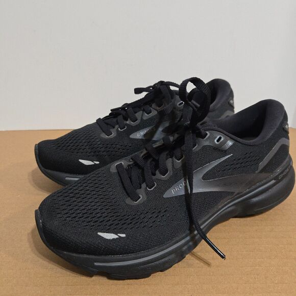 Brooks Ghost 15 Running Shoes Womens 7/38 B Triple Black Ebony Athletic Training - Picture 2 of 8